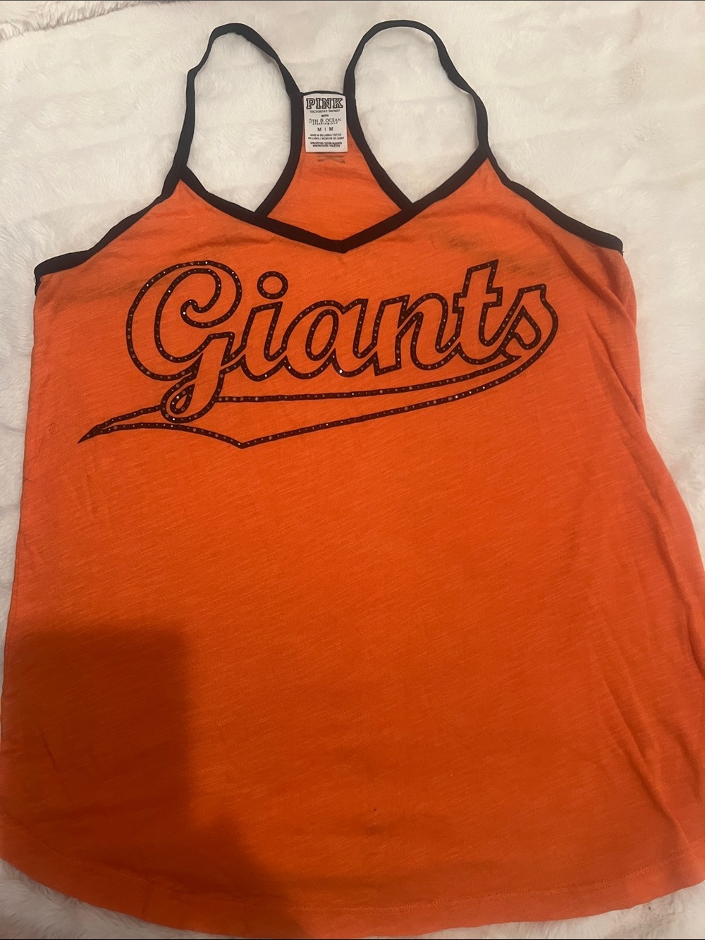 PINK Victoria's Secret Orange Tank Top with Black Trim